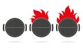 BBQ grill icon set with fire flame. Top view of Barbecue. Vector illustration Royalty Free Stock Photo